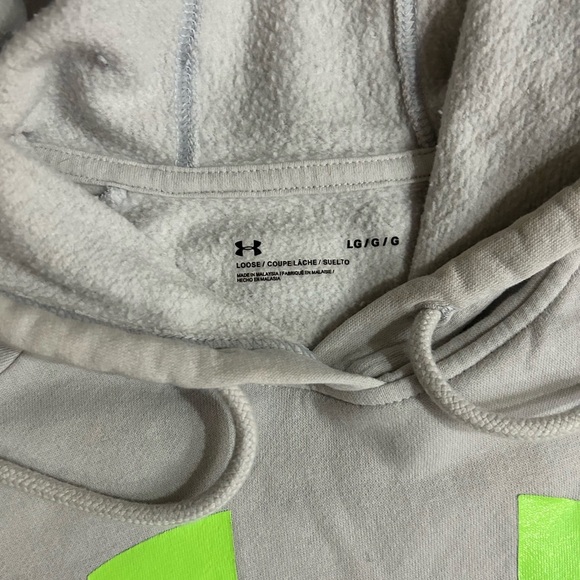 Under Armour Women’s Gray Neon Logo Hoodie Sweatshirt Size Large - Picture 3 of 3